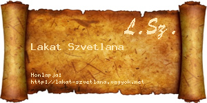 Lakat Szvetlana névjegykártya